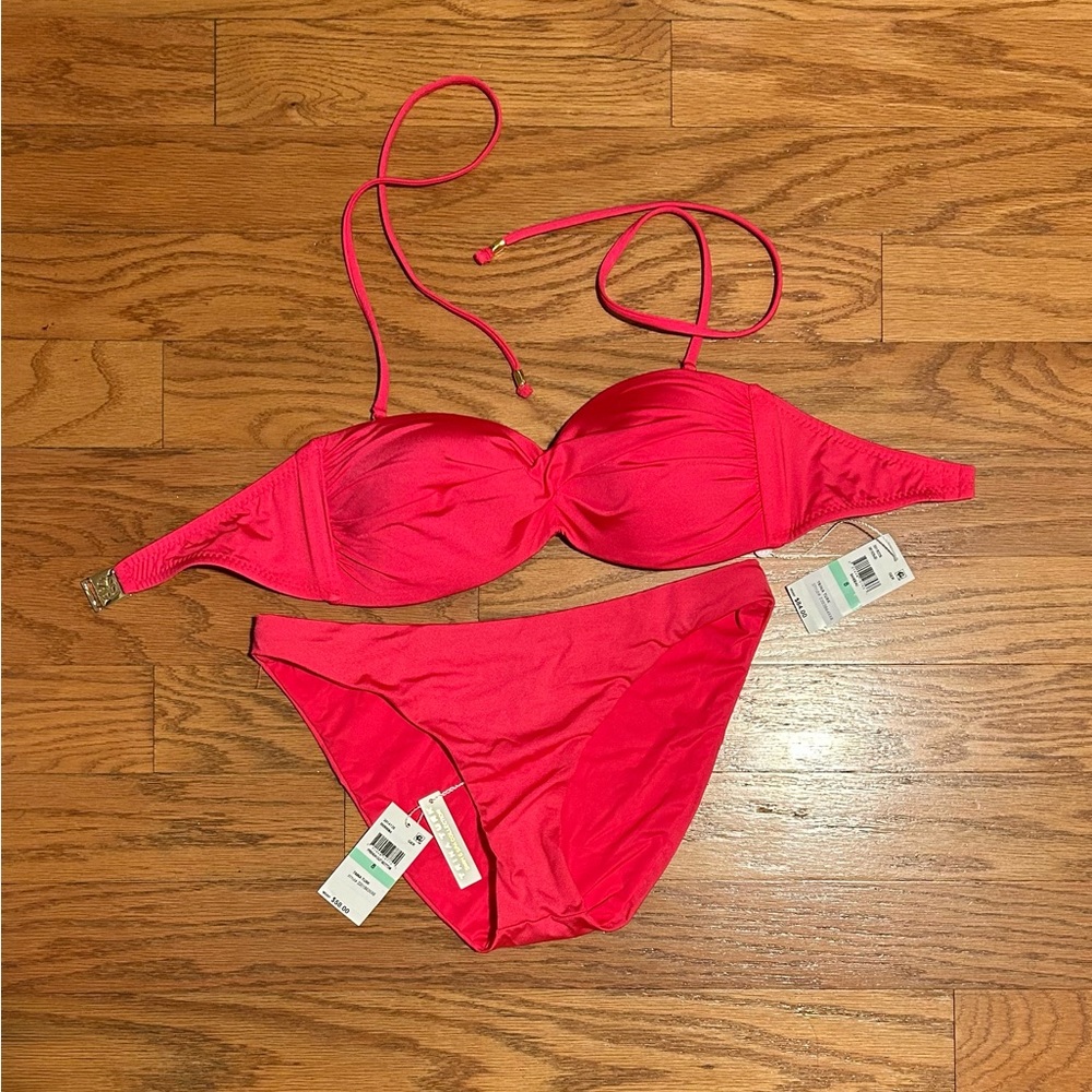 Trina Turk pink bikini nwt size 8